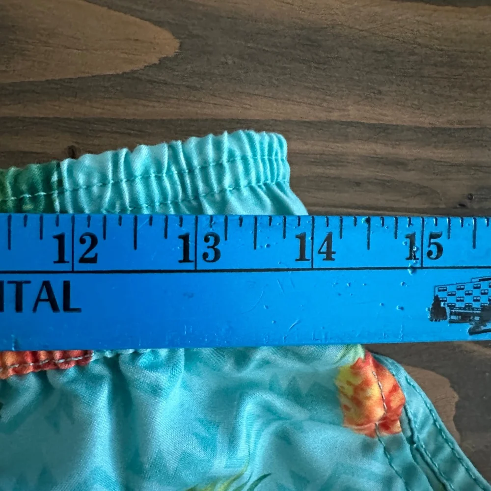Men’s Maui and Sons Blue Orange Pineapple Print Swim Trunks M Beachwear